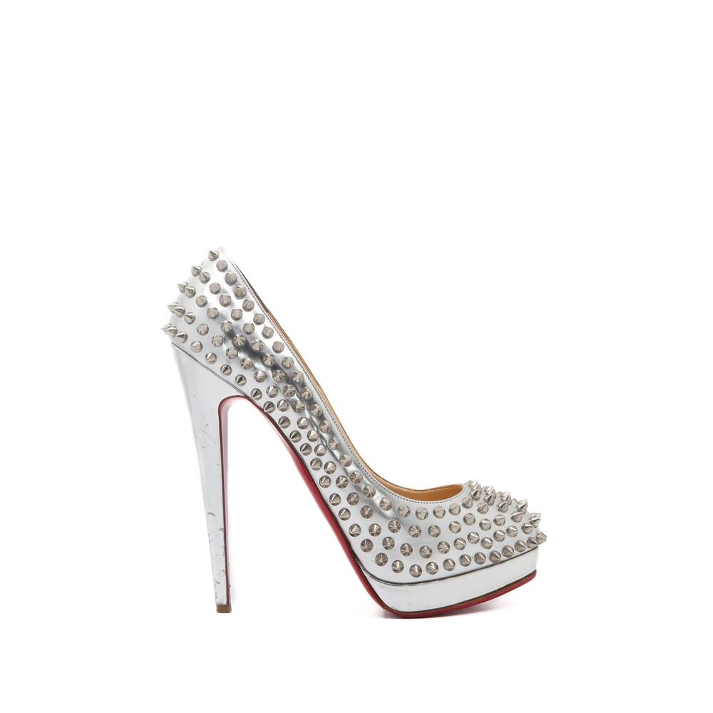 Christian Louboutin Alti 160 Spiked Metallic Leather Platform Heels 40.5